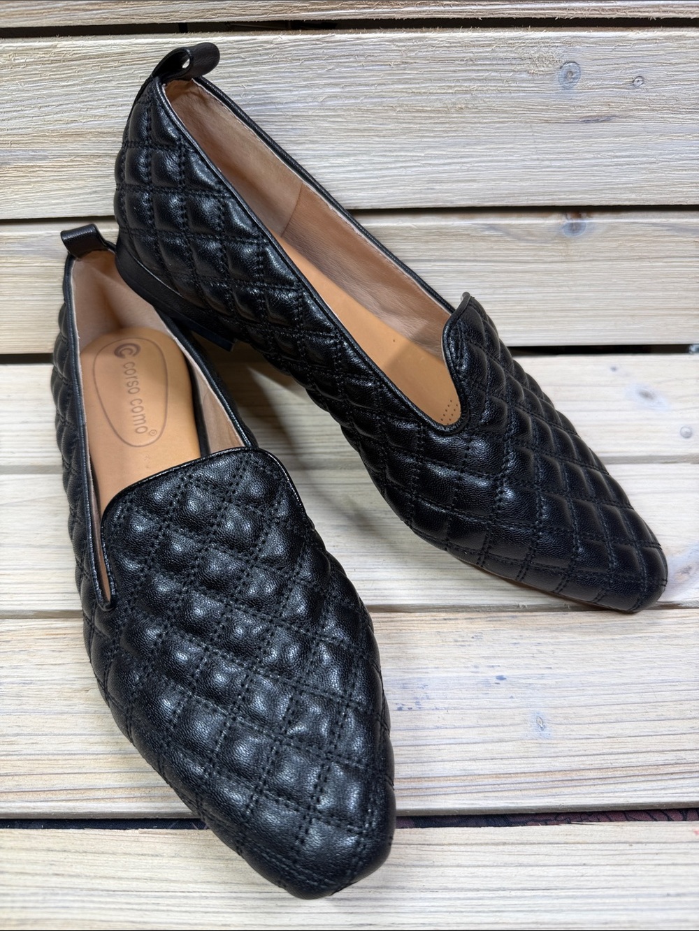 Corso Como Alanea Flat Quilted Leather Upper Loafers Size 7.5M